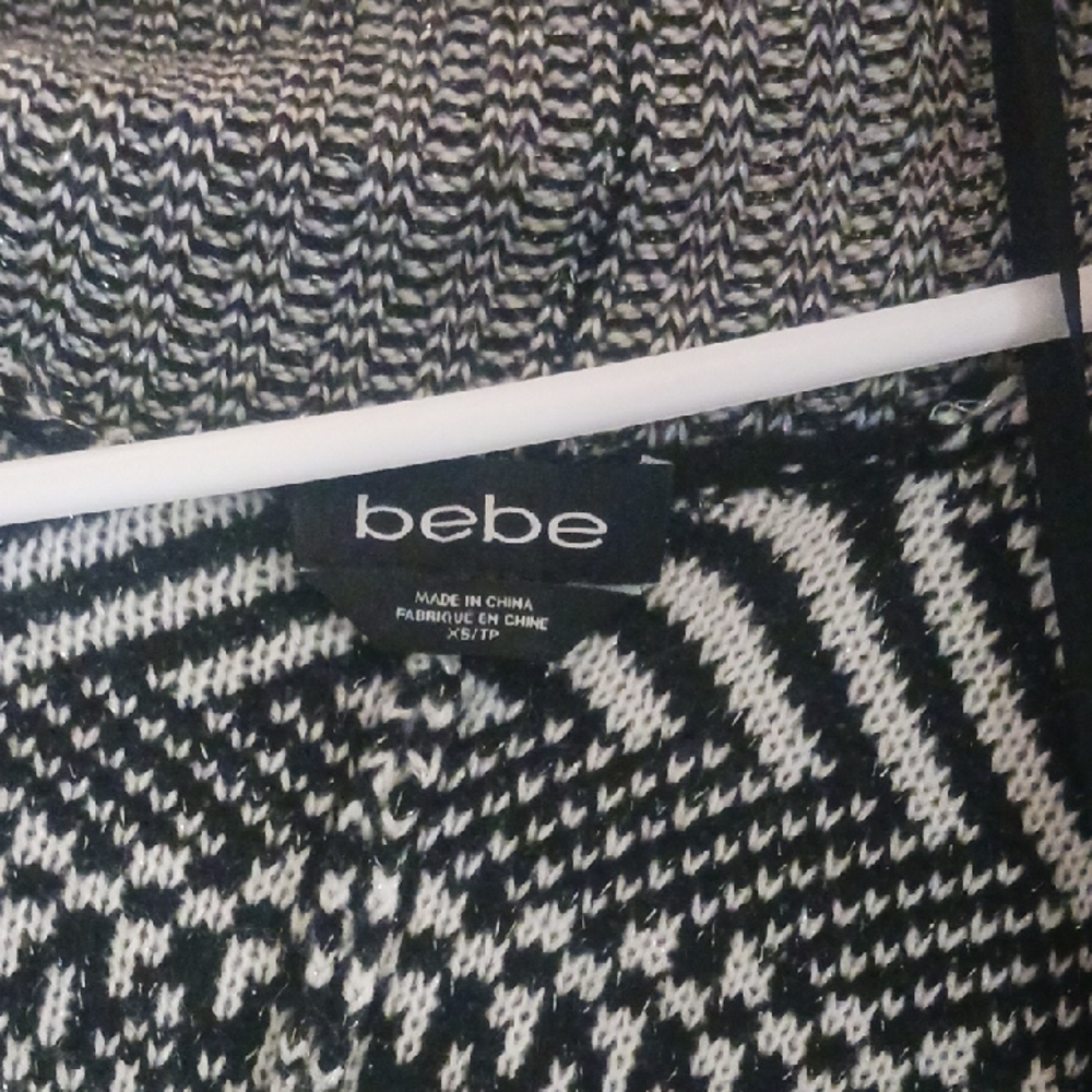 Bebe Black and White Sweater